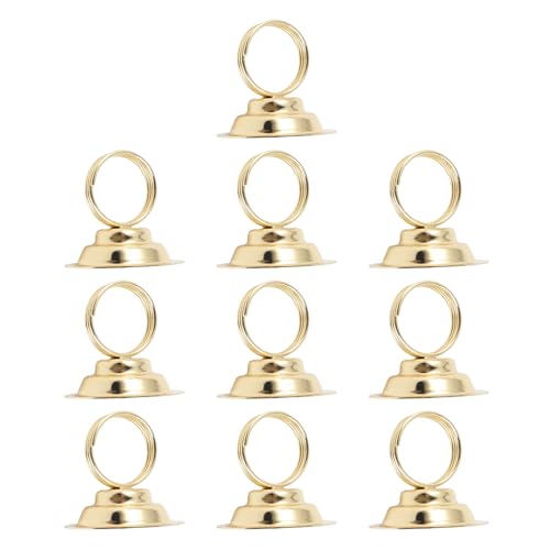 10 Stück Tischnummernhalter, Tischkartenhalter, Metalldraht, Bildhalter, Kartenständer, Namensmenü-Clips für Hochzeit, Empfang, Party (Golden) von Gsycle