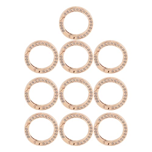 10pcs Feder O Ringe, 24 -mm Rund -Schnapp -Clip -Schnalle -Elastizität Metall -Rundschlüssel für Rucksäcke für Rucksäcke -Schlüsselringe (Gold) von Gsycle