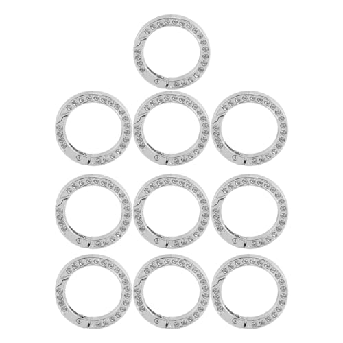 10pcs Feder O Ringe, 24 -mm Rund -Schnapp -Clip -Schnalle -Elastizität Metall -Rundschlüssel für Rucksäcke für Rucksäcke -Schlüsselringe (Silber) von Gsycle