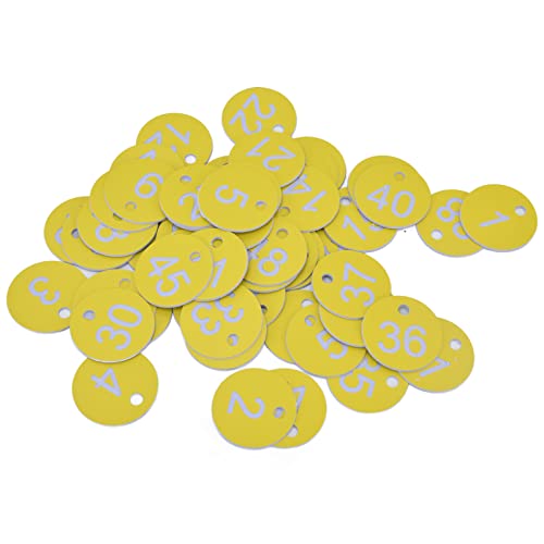 50 PCs Bienenstock -Tag, ABS -Runde nummerierte Zeichenbezeichnungen Biene Digital Tags Bienenzucht Box Nummernstarke Tag mit Loch für Imkermaterialien (1-50) von Gsycle