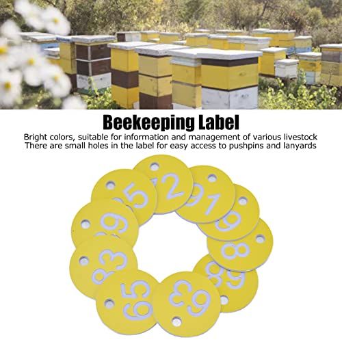 50 PCs Bienenstock -Tag, ABS -Runde nummerierte Zeichenbezeichnungen Biene Digital Tags Bienenzucht Box Nummernstarke Tag mit Loch für Imkermaterialien (51-100) von Gsycle