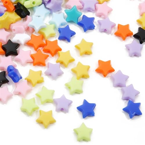 50pcs Acrylsternperlen, niedliche leichte Star Lose Perlen Star Charms für DIY Bastelschmuck, die Armband Halskette Accessoires machen (Zufällige Mischfarbe) von Gsycle