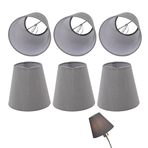 Gsycle Kleine Lampenschirme, 6PCS Lichterschirme Kronleuchter Lampenschirme Hängelampe Shade Clip auf Lampenschirme Kegel Lampenschirm Kronleuchter Lichtabdeckungen für Nachttisch von Gsycle