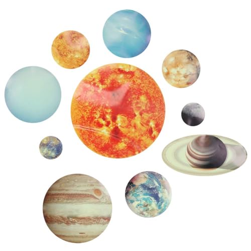 Gsycle Solar System Wandaufkleber, Planet Wandaufkleber Planet Wandaufkleber Raum Wandaufkleber Raum Aufkleber für Wand Raum Aufkleber Glühende Wandaufkleber Home Decor für Kinderzimmer von Gsycle