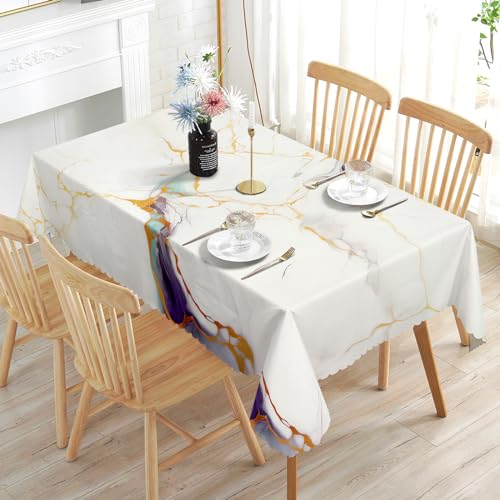 Tischdecke Rechteckig Florals Garten Tischdecken Abwaschbare und Knitterfreie Landhausstil Blumentischdecken Table Cloth für Esszimmer, Esstisch, Couchtisch, Gartentisch 140x180cm von GthreeD