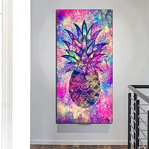 Diamond Painting Fruchtige Ananas,5D Diamant Painting Bilder für Erwachsene Kinder,Diaments Painting groß Vollbohrer,DIY Diamond Painting Full Set,für Heimdekor Wand Kunsthandwerk Geschenk 30x60cm von Gtohoo