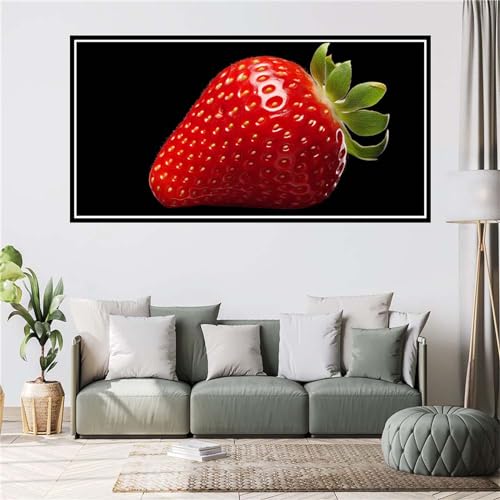 Erdbeeren Diamond Painting Groß 40x80cm,DIY Diamant Painting Bilder Eerwachsene Kinder,Früchte Diamond Painting Eckige Steine Volle Set mit Zubehör,Diamant Malerei Bilder Wanddekoration Geschenke von Gtohoo