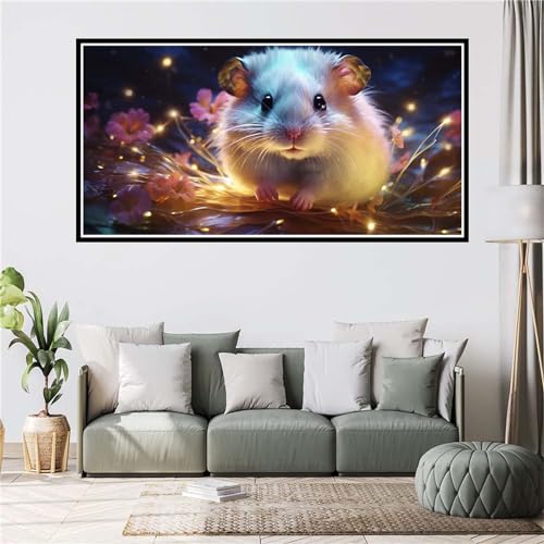 Gtohoo 5D Diamond Painting Tiere Diamant Painting Bilder Erwachsene niedliche Mäuse Diamond Art Painting Kits Full DIY Diamant Kunst Malerei Stickerei Kreuzstich Bilder Home Wand Dekor 60x120cm von Gtohoo