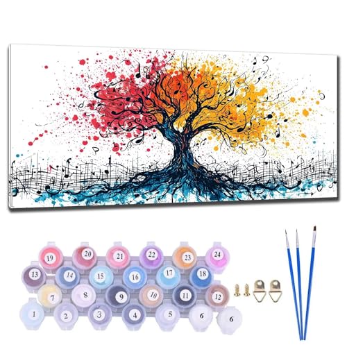 Malen Nach Zahlen Erwachsene Baum Malen Nach Zahlen 50x100cm Malen-Nach-Zahlen ab 9 Jahre Mädchen, Anfänger, Kinder, Paint by Numbers DIY Kreativ Leinwand Bastelset Wanddeko Wohnzimme Geschenke N-8 von Gtohoo