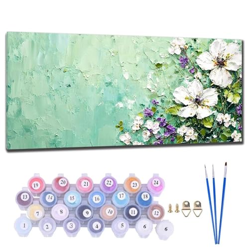 Malen Nach Zahlen Erwachsene Blume Malen Nach Zahlen 20x40cm Malen-Nach-Zahlen ab 9 Jahre Mädchen, Anfänger, Kinder, Paint by Numbers DIY Kreativ Leinwand Bastelset Wanddeko Wohnzimme Geschenke C-4 von Gtohoo