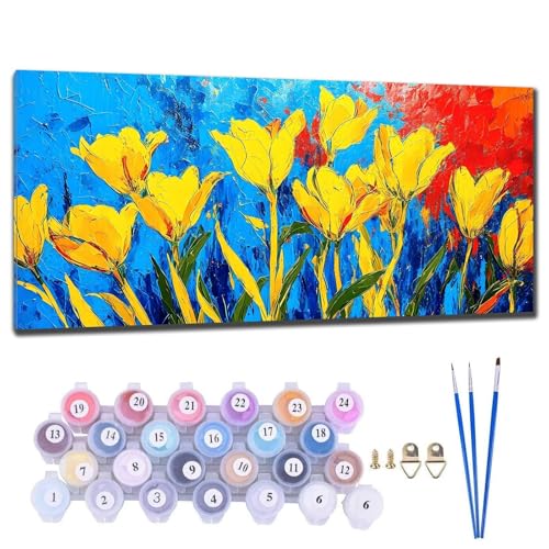 Malen Nach Zahlen Erwachsene Blume Malen Nach Zahlen 20x40cm Malen-Nach-Zahlen ab 9 Jahre Mädchen, Anfänger, Kinder, Paint by Numbers DIY Kreativ Leinwand Bastelset Wanddeko Wohnzimme Geschenke G-81 von Gtohoo