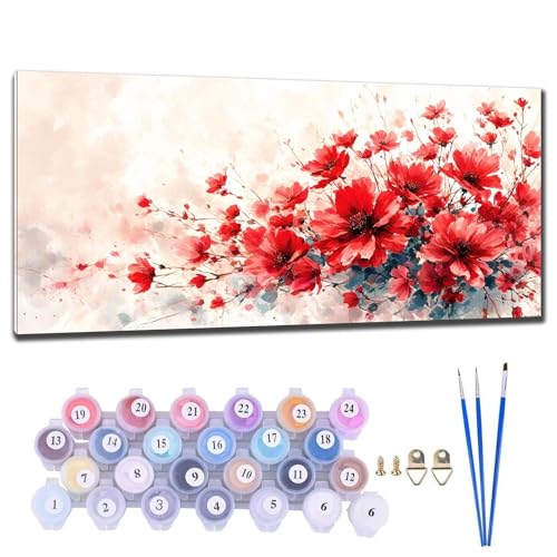 Malen Nach Zahlen Erwachsene Blume Malen Nach Zahlen 20x40cm Malen-Nach-Zahlen ab 9 Jahre Mädchen, Anfänger, Kinder, Paint by Numbers DIY Kreativ Leinwand Bastelset Wanddeko Wohnzimme Geschenke U-5 von Gtohoo