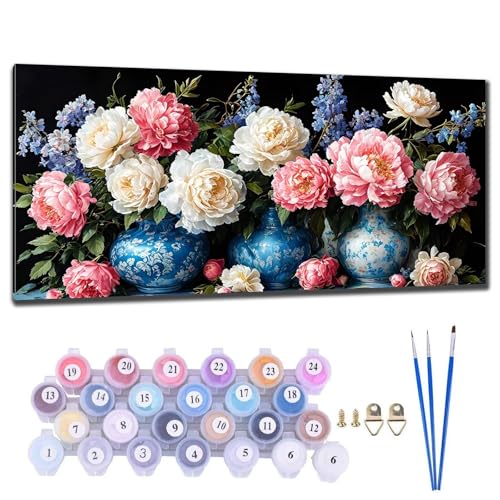 Malen Nach Zahlen Erwachsene Blume Malen Nach Zahlen 50x100cm Malen-Nach-Zahlen ab 9 Jahre Mädchen, Anfänger, Kinder, Paint by Numbers DIY Kreativ Leinwand Bastelset Wanddeko Wohnzimme Geschenke O-81 von Gtohoo