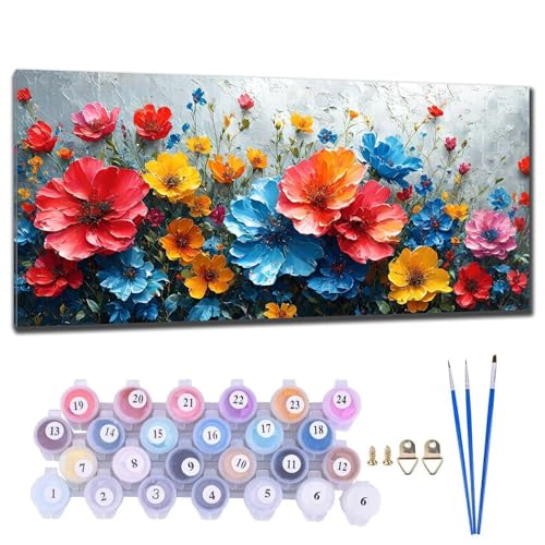 Malen Nach Zahlen Erwachsene Blume Malen Nach Zahlen XXL 20x40cm Paint by Numbers Anfänger Kinder, Malen-Nach-Zahlen ab 9 Jahre Mädchen Geschenke, DIY Ölgemälde Bastelset Home Wanddeko Wohnzimme I-5 von Gtohoo