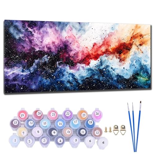 Malen Nach Zahlen Erwachsene Bunte Wolken Malen Nach Zahlen 20x40cm Malen-Nach-Zahlen ab 9 Jahre Mädchen, Anfänger, Kinder, Paint by Numbers DIY Leinwand Bastelset Wanddeko Wohnzimme Geschenke D-1 von Gtohoo