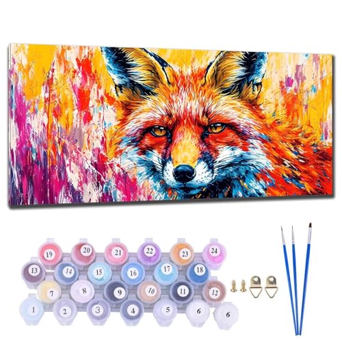 Malen Nach Zahlen Erwachsene Fuchs Tier Malen Nach Zahlen 70x140cm Malen-Nach-Zahlen ab 9 Jahre Mädchen, Anfänger, Kinder, Paint by Numbers Kreativ Leinwand Bastelset Wanddeko Wohnzimme Geschenke W-0 von Gtohoo