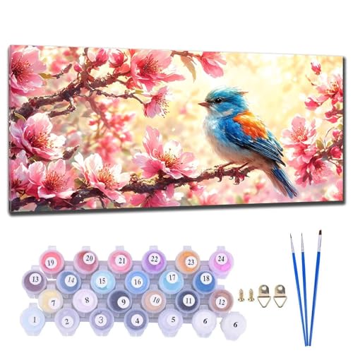 Malen Nach Zahlen Erwachsene Groß, DIY Malen Nach Zahlen Blume Malen Nach Zahlen Kinder Anfänger, Leinwand Handgemalt Ölgemälde Kit mit Pinseln und Acrylfarbe, Deko Wohnzimmer Geschenk 60x120cm B-9 von Gtohoo