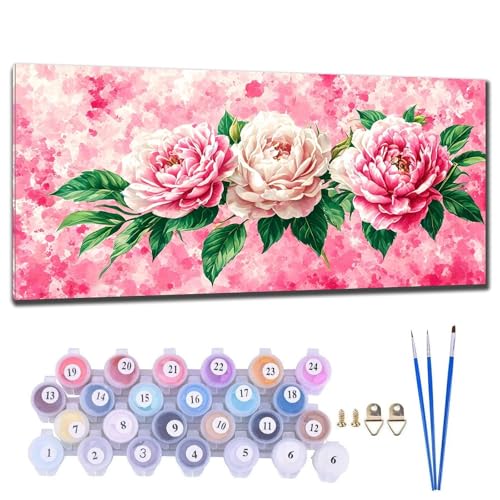 Malen Nach Zahlen Erwachsene Groß, DIY Malen Nach Zahlen Blume Malen Nach Zahlen Kinder Anfänger, Leinwand Handgemalt Ölgemälde Kit mit Pinseln und Acrylfarbe, Deko Wohnzimmer Geschenk 90x180cm V-52 von Gtohoo