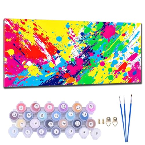 Malen Nach Zahlen Erwachsene Groß XXL, DIY Malen Nach Zahlen Bunt Malen Nach Zahlen Kinder Anfänger, Leinwand Handgemalt Ölgemälde Kit mit Pinseln und Acrylfarbe, Deko Wohnzimmer Geschenk 60x120cm R-0 von Gtohoo