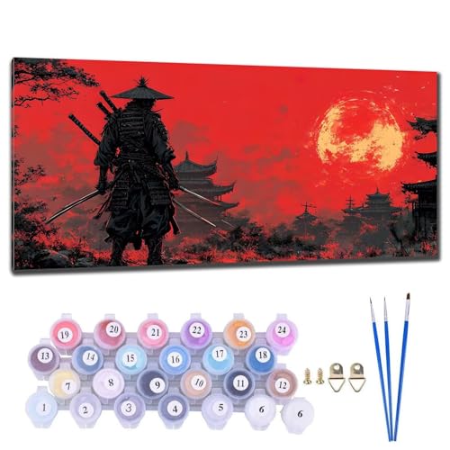 Malen Nach Zahlen Erwachsene Groß XXL, DIY Malen Nach Zahlen Japanische Männer Malen Nach Zahlen Kinder Anfänger, Handgemalt Ölgemälde Kit mit 3-Pinseln und Acrylfarbe, Deko Wohnzimmer 60x120cm B-0 von Gtohoo