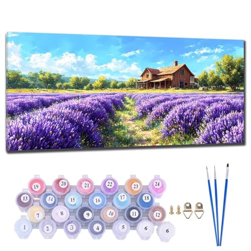 Malen Nach Zahlen Erwachsene Landschaft Malen Nach Zahlen XXL 50x100cm Paint by Numbers Anfänger Kinder, Malen-Nach-Zahlen ab 9 Jahre Mädchen Geschenke, DIY Ölgemälde Bastelset Wohnzimme Wanddeko U-5 von Gtohoo