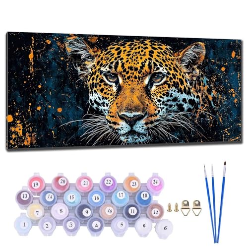 Malen Nach Zahlen Erwachsene Leopardentier Malen Nach Zahlen 20x40cm Malen-Nach-Zahlen ab 9 Jahre Mädchen, Anfänger, Kinder, Paint by Numbers DIY Leinwand Bastelset Wanddeko Wohnzimme Geschenke S-2 von Gtohoo