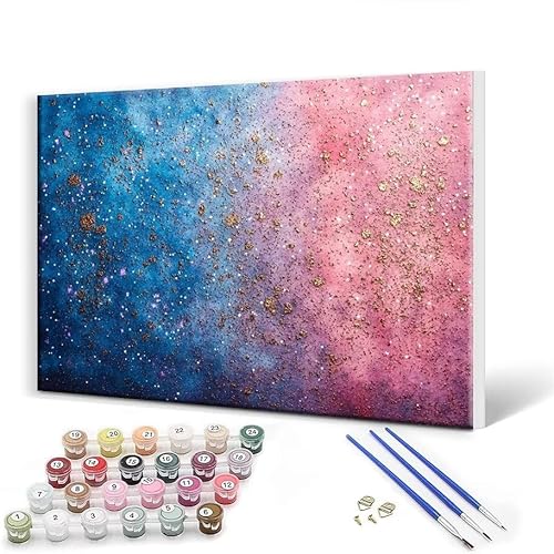 Malen Nach Zahlen Erwachsene mit Rahmen 100 x 130 cm, Malen Nach Zahlen Bunt Leinwand Kreativ Set für Erwachsene, DIY Paint by Numbers mit Pinseln und Acrylfarbe, Wanddeko, Geschenke für Frauen J-1 von Gtohoo