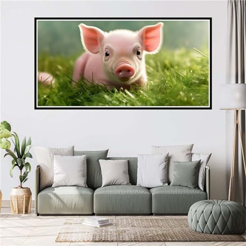 Tiere Diamond Painting Groß 40x80cm,Diamant Painting Bilder Eerwachsene Kinder,Niedliche Schweine Diamond Painting Eckige Steine Volle Set mit Zubehör,Diamant Malerei Bilder Wanddekoration Geschenke von Gtohoo