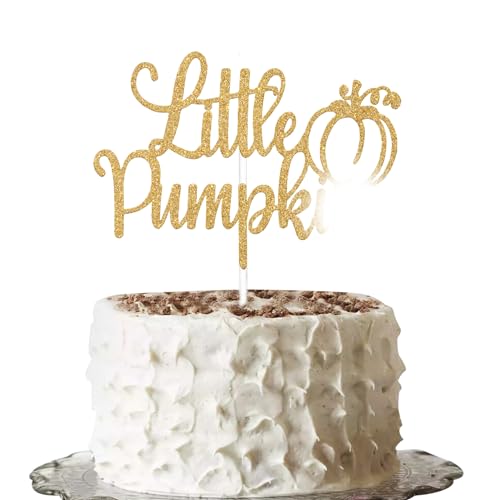 Gold Glitter Little Pumpkin Cake Topper, Fall Baby Shower Dekorationen, Little Pumpkin Baby Shower Dekorationen, Hello Pumpkin Cake Decor, Pumpkin Cake Topper, Thanksgiving Kürbis Thema Party Supplies von Gtoirpecx