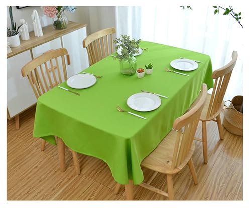 Gualiy Abwaschbare Tischdecke Quadratisch, Tischtuch 100 x 140 Polyester Tischdecke Abwischbar Pflegeleicht Einfarbig Tischtuch für Couchtisch, Hellgrün von Gualiy