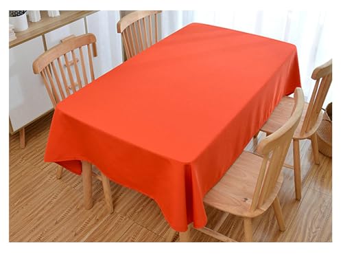 Gualiy Rechteckige Tischdecken, Tischdecke 140 x 140 Polyester Abwaschbare Tischdecke Wohnzimmer Einfarbig Tischtuch für Couchtisch, Orange von Gualiy