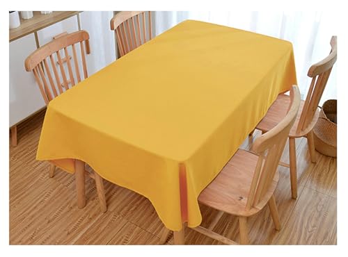 Gualiy Rechteckige Tischdecken, Tischtuch 140 x 140 Polyester Tischdecke Abwaschbar Antirutsch Einfarbig Tischdecken für Wohnzimmertisch, Gelb von Gualiy