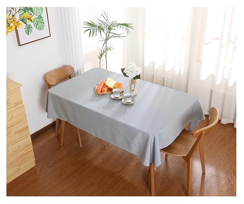 Gualiy Tischdecke Rechteckig Polyester, Tischdecke 120 x 120 Tischtuch Wasserabweisend Einfarbig Tischdecken für Esstisch, Hellgrau von Gualiy