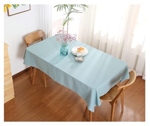 Gualiy Tischdecken Quadrat, Tischdecke 100 x 140 Polyester Tischdecken Fleckenabweisend Einfarbig Tischdecken für Restaurant, Hellblau von Gualiy