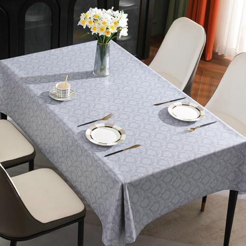 Gualiy Tischdecken Rechteckig, Tischdecke 140 x 180 PVC Tischdecke Fleckschutz Blumenmuster Tischdecken für Wohnzimmer, Grau Gualiy Tischdecken Rechteckig, Tischdecke 140 x 180 PVC Tischdecke Fleckschutz Blumenmuster Tischdecken für Wohnzimmer, Grau von Gualiy