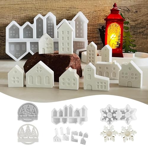 Silikonformen Gießformen Häuser, Silikonform Weihnachten Silikonform Haus Mini Silikonform Häuser Silikonformen Weihnachten Mini Häuser Giessformen Silikon Gießform Weihnachten (One Size) von Guanghuansishe