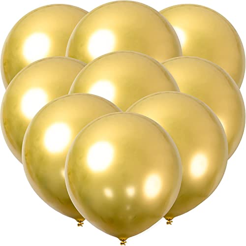 30 Stück goldene Luftballons, 45,7 cm, groß, goldfarben, metallisch, Chrom, große Latex-Luftballons für Geburtstag, Hochzeit, Babyparty, Party-Dekorationen von GuassLee