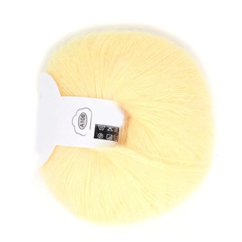 Garn Mohair schwarzer Mohair Weicher Pashm Angora Long Wolle heiß 1 Set zwölf Farben (02 Gänsegelb) von Gucagle