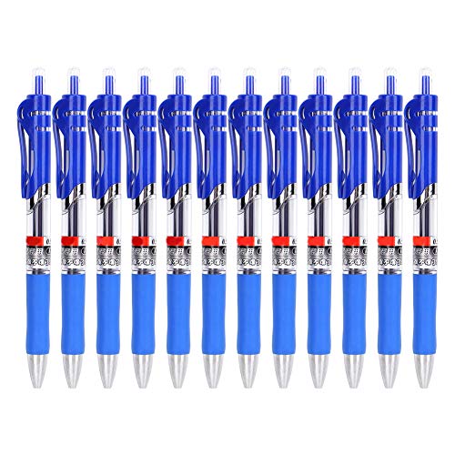 Gucagle Gel Pen Press Kugelschreiber 12 Stcs Büro -Briefpapierwerkzeug große Kapazität 0,5 mm Tipp neutraler Stift Glattes Schreiben Schwarz (Blau) von Gucagle