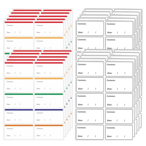 200 PCS Leicht Abziehbare Gefrieretiketten, 60 MM × 30 MM Ablösbare Etiketten Ohne Rückstände, Gefrieretiketten zum Beschriften, Aufkleber für Gefrierdosen, Universal Etiketten für Küche Marmelade von Gudemoore