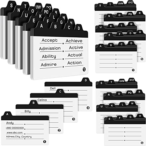 Karteikarten-Set, Visitenkartenführer, 5,6 x 8,9 cm, alphabetische Registerkarten, Notizen für Büroakten und Rezepte, 20 Stück, A-Z, 3 Sets von Gueevin