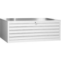 Gürkan Planschrank lichtgrau 5 Schubladen 140,0 x 95,0 x 53,0 cm von Gürkan