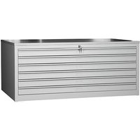 Gürkan Planschrank lichtgrau 6 Schubladen 140,0 x 95,0 x 62,0 cm von Gürkan