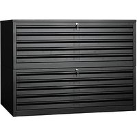 Gürkan Planschrank schwarz 10 Schubladen 140,0 x 95,0 x 105,0 cm von Gürkan