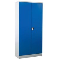 Gürkan Putzmittelschrank 111273 lichtgrau, enzianblau 80,0 x 38,0 x 180,0 cm, aufgebaut von Gürkan