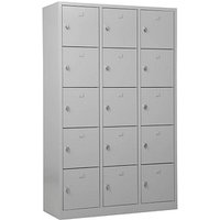 Gürkan Schließfachschrank lichtgrau 106977, 15 Schließfächer 119,0 x 45,0 x 190,0 cm von Gürkan