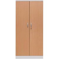 Gürkan Stahlschrank 100107 lichtgrau, buche 92,0 x 42,0 x 195,0 cm, aufgebaut von Gürkan