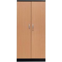 Gürkan Stahlschrank 100125 tiefschwarz, buche 92,0 x 42,0 x 195,0 cm, aufgebaut von Gürkan