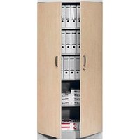 Gürkan Stahlschrank 100124 ahorn, weißaluminium 92,0 x 42,0 x 195,0 cm, aufgebaut von Gürkan