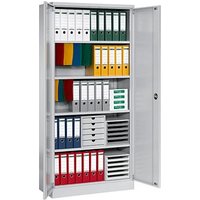 Gürkan Stahlschrank 100070 lichtgrau 92,0 x 42,0 x 195,0 cm, aufgebaut von Gürkan